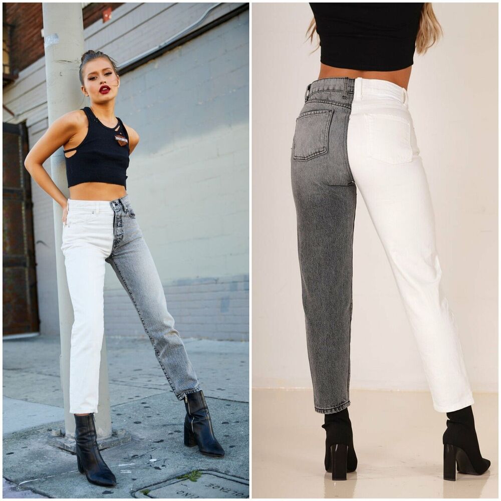 Revice True Love Checkmate Two Tone Button Fly Tapered Leg Jeans Sz 29 READ